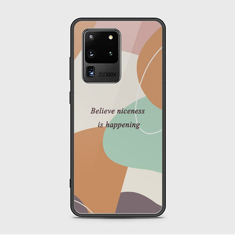 Samsung Galaxy S20 Ultra Cover - Happy Series - HQ Ultra Shine Premium Infinity Glass Soft Silicon Borders Case
