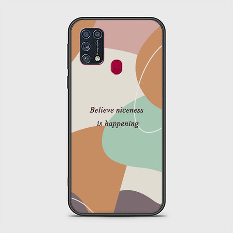 Samsung Galaxy M31 Cover - Happy Series - HQ Ultra Shine Premium Infinity Glass Soft Silicon Borders Case