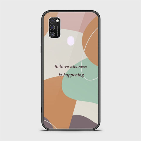 Samsung Galaxy M21 Cover - Happy Series - HQ Ultra Shine Premium Infinity Glass Soft Silicon Borders Case