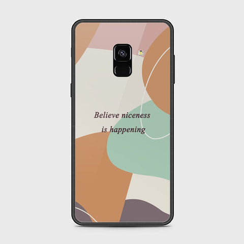 Samsung Galaxy A8 2018 Cover - Happy Series - HQ Ultra Shine Premium Infinity Glass Soft Silicon Borders Case