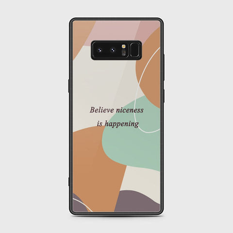 Samsung Galaxy Note 8 Cover - Happy Series - HQ Ultra Shine Premium Infinity Glass Soft Silicon Borders Case