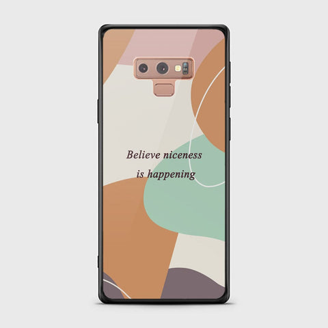 Samsung Galaxy Note 9 Cover - Happy Series - HQ Ultra Shine Premium Infinity Glass Soft Silicon Borders Case