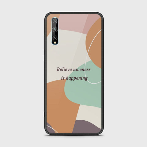 Huawei Y8p Cover - Happy Series - HQ Ultra Shine Premium Infinity Glass Soft Silicon Borders Case