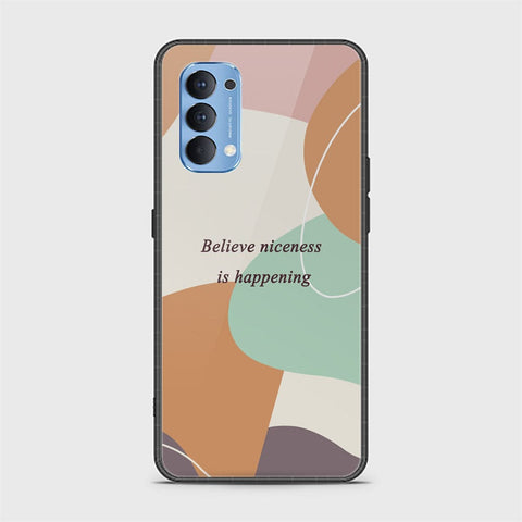 Oppo Reno 4 Cover - Happy Series - HQ Ultra Shine Premium Infinity Glass Soft Silicon Borders Case