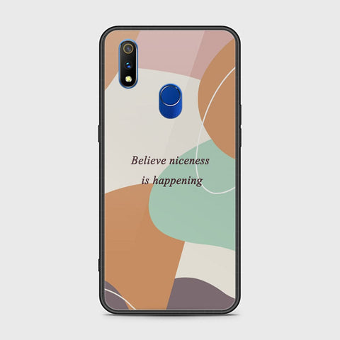 Realme 3 Pro Cover - Happy Series - HQ Ultra Shine Premium Infinity Glass Soft Silicon Borders Case