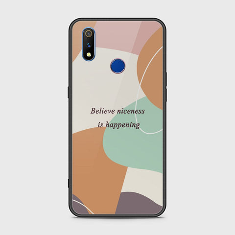 Realme 3 Cover - Happy Series - HQ Ultra Shine Premium Infinity Glass Soft Silicon Borders Case