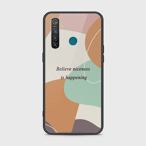 Realme 5 Pro Cover - Happy Series - HQ Ultra Shine Premium Infinity Glass Soft Silicon Borders Case