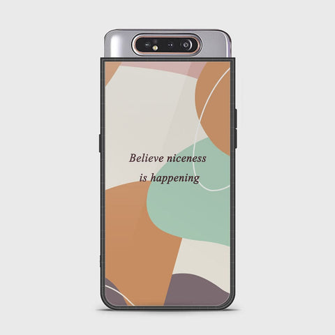 Samsung Galaxy A80 Cover - Happy Series - HQ Ultra Shine Premium Infinity Glass Soft Silicon Borders Case