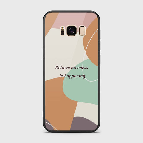 Samsung Galaxy S8 Cover - Happy Series - HQ Ultra Shine Premium Infinity Glass Soft Silicon Borders Case