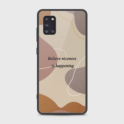 Samsung Galaxy A31 Cover - Happy Series - HQ Ultra Shine Premium Infinity Glass Soft Silicon Borders Case