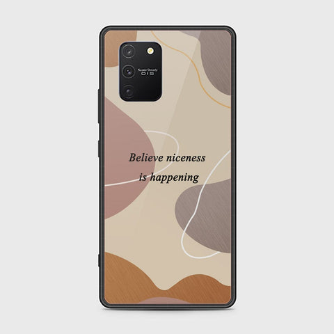 Samsung Galaxy A91 Cover - Happy Series - HQ Ultra Shine Premium Infinity Glass Soft Silicon Borders Case