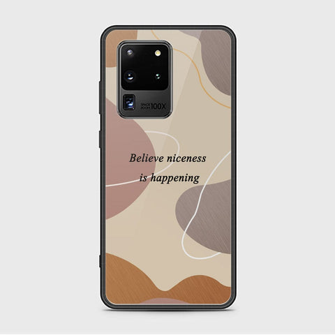 Samsung Galaxy S20 Ultra Cover - Happy Series - HQ Ultra Shine Premium Infinity Glass Soft Silicon Borders Case