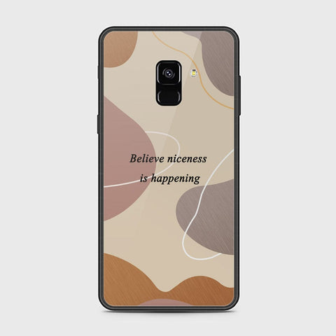 Samsung Galaxy A8 2018 Cover - Happy Series - HQ Ultra Shine Premium Infinity Glass Soft Silicon Borders Case