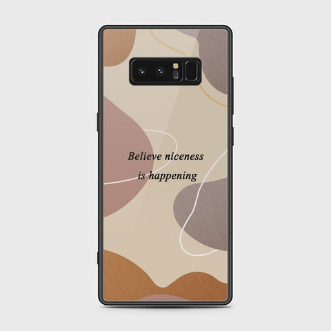 Samsung Galaxy Note 8 Cover - Happy Series - HQ Ultra Shine Premium Infinity Glass Soft Silicon Borders Case