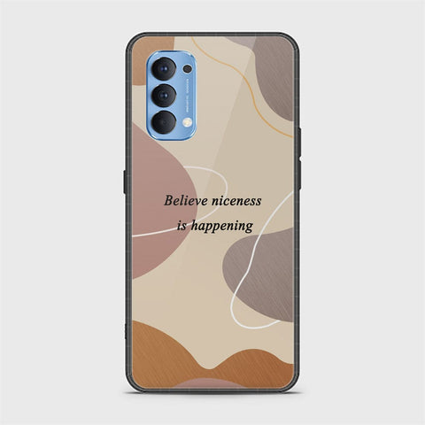 Oppo Reno 4 Cover - Happy Series - HQ Ultra Shine Premium Infinity Glass Soft Silicon Borders Case