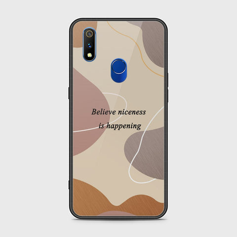 Realme 3 Pro Cover - Happy Series - HQ Ultra Shine Premium Infinity Glass Soft Silicon Borders Case