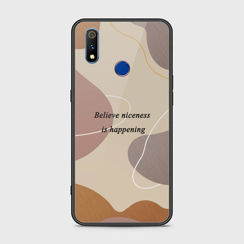 Realme 3 Cover - Happy Series - HQ Ultra Shine Premium Infinity Glass Soft Silicon Borders Case