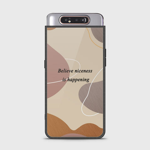 Samsung Galaxy A80 Cover - Happy Series - HQ Ultra Shine Premium Infinity Glass Soft Silicon Borders Case