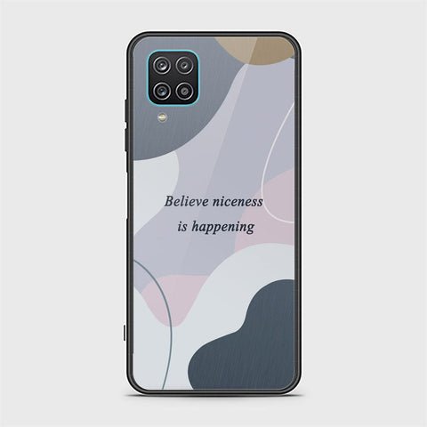 Samsung Galaxy A12 Cover - Happy Series - HQ Ultra Shine Premium Infinity Glass Soft Silicon Borders Case
