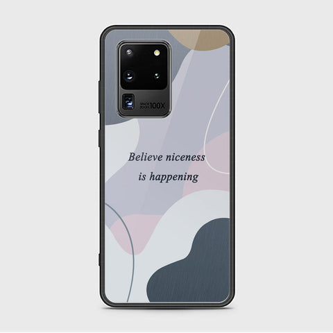 Samsung Galaxy S20 Ultra Cover - Happy Series - HQ Ultra Shine Premium Infinity Glass Soft Silicon Borders Case