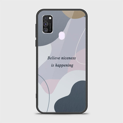 Samsung Galaxy M21 Cover - Happy Series - HQ Ultra Shine Premium Infinity Glass Soft Silicon Borders Case