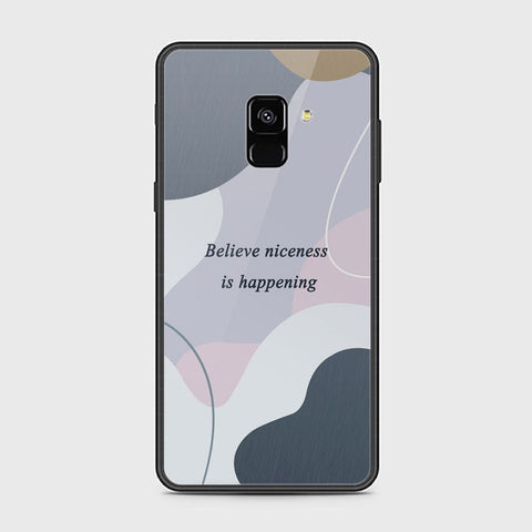 Samsung Galaxy A8 2018 Cover - Happy Series - HQ Ultra Shine Premium Infinity Glass Soft Silicon Borders Case