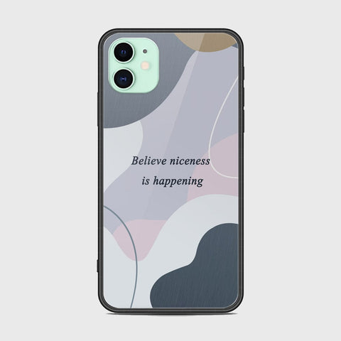 iPhone 11 Cover - Happy Series - HQ Ultra Shine Premium Infinity Glass Soft Silicon Borders Case