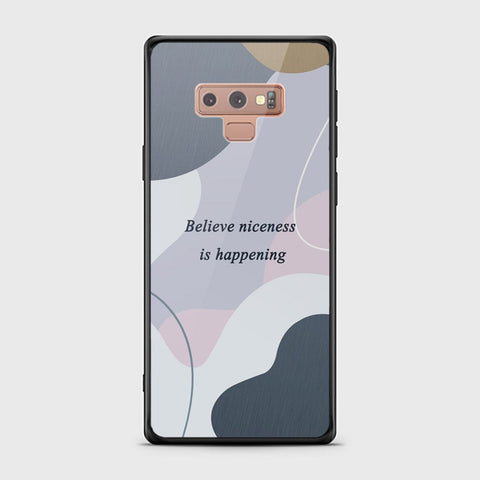 Samsung Galaxy Note 9 Cover - Happy Series - HQ Ultra Shine Premium Infinity Glass Soft Silicon Borders Case