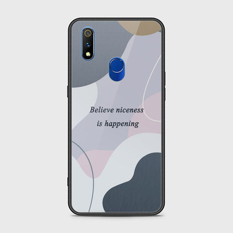 Realme 3 Pro Cover - Happy Series - HQ Ultra Shine Premium Infinity Glass Soft Silicon Borders Case