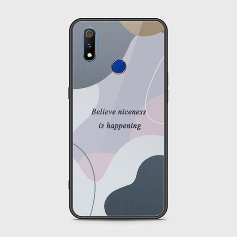 Realme 3 Cover - Happy Series - HQ Ultra Shine Premium Infinity Glass Soft Silicon Borders Case