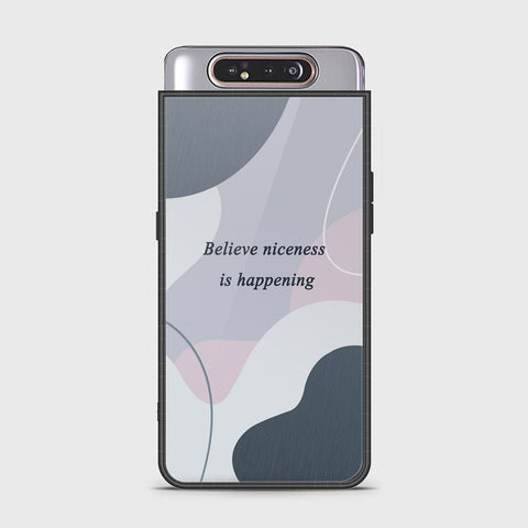 Samsung Galaxy A80 Cover - Happy Series - HQ Ultra Shine Premium Infinity Glass Soft Silicon Borders Case