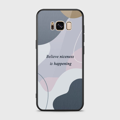 Samsung Galaxy S8 Cover - Happy Series - HQ Ultra Shine Premium Infinity Glass Soft Silicon Borders Case