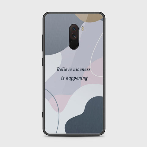 Xiaomi Pocophone F1 Cover - Happy Series - HQ Ultra Shine Premium Infinity Glass Soft Silicon Borders Case