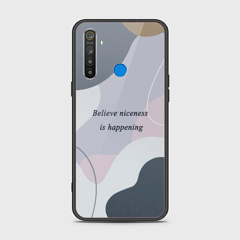 Realme 5 Cover - Happy Series - HQ Ultra Shine Premium Infinity Glass Soft Silicon Borders Case