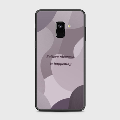 Samsung Galaxy A8 2018 Cover - Happy Series - HQ Ultra Shine Premium Infinity Glass Soft Silicon Borders Case