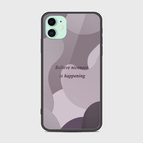 iPhone 11 Cover - Happy Series - HQ Ultra Shine Premium Infinity Glass Soft Silicon Borders Case