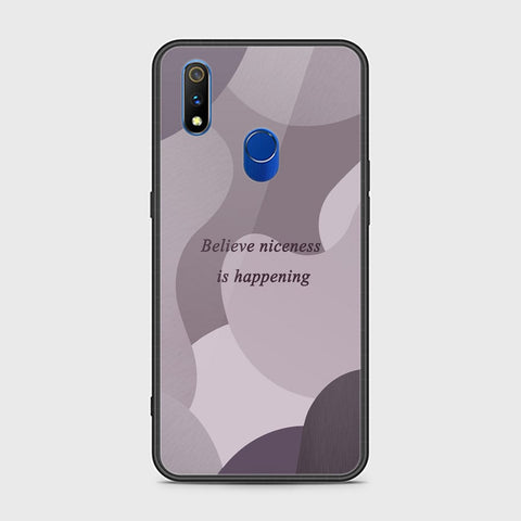 Realme 3 Pro Cover - Happy Series - HQ Ultra Shine Premium Infinity Glass Soft Silicon Borders Case