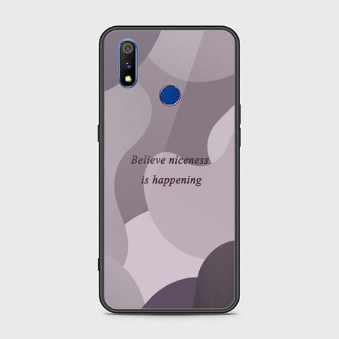 Realme 3 Cover - Happy Series - HQ Ultra Shine Premium Infinity Glass Soft Silicon Borders Case