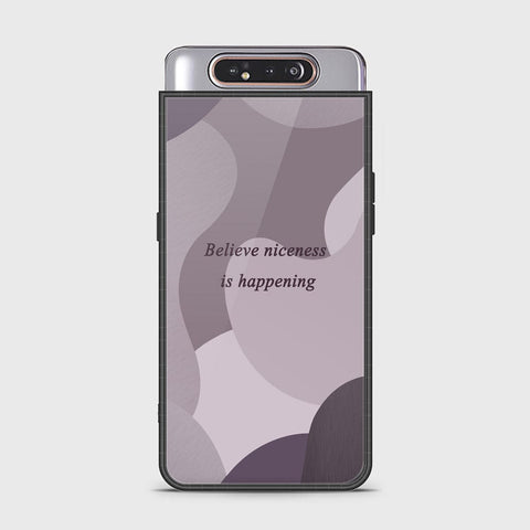 Samsung Galaxy A80 Cover - Happy Series - HQ Ultra Shine Premium Infinity Glass Soft Silicon Borders Case