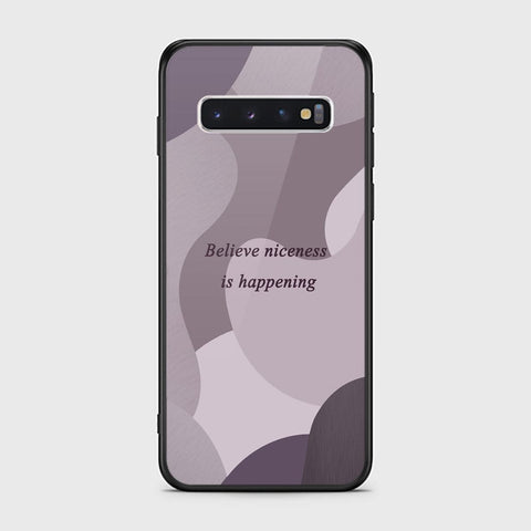 Samsung Galaxy S10 Cover - Happy Series - HQ Ultra Shine Premium Infinity Glass Soft Silicon Borders Case