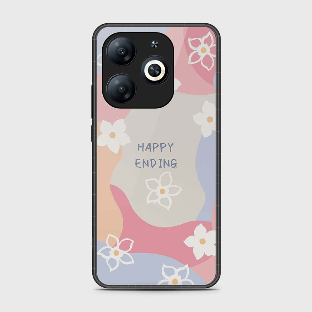 Tecno Pop 8 Cover- Happy Series - HQ Ultra Shine Premium Infinity Glass Soft Silicon Borders Case