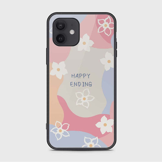 iPhone 12 Cover - Happy Series - HQ Ultra Shine Premium Infinity Glass Soft Silicon Borders Case