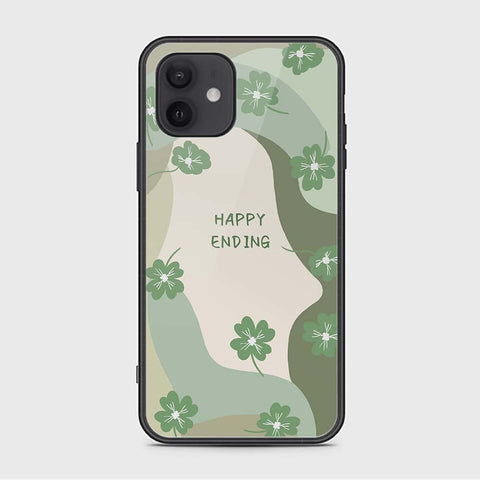 iPhone 12 Cover - Happy Series - HQ Ultra Shine Premium Infinity Glass Soft Silicon Borders Case