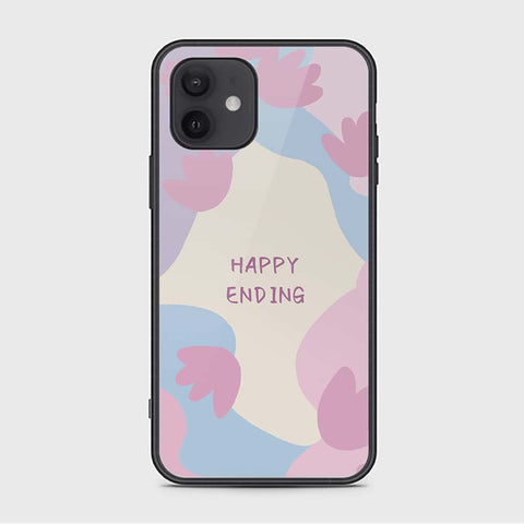 iPhone 12 Cover - Happy Series - HQ Ultra Shine Premium Infinity Glass Soft Silicon Borders Case