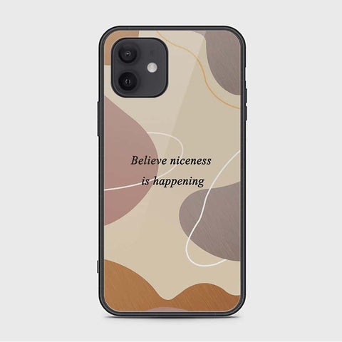 iPhone 12 Cover - Happy Series - HQ Ultra Shine Premium Infinity Glass Soft Silicon Borders Case