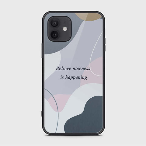 iPhone 12 Cover - Happy Series - HQ Ultra Shine Premium Infinity Glass Soft Silicon Borders Case