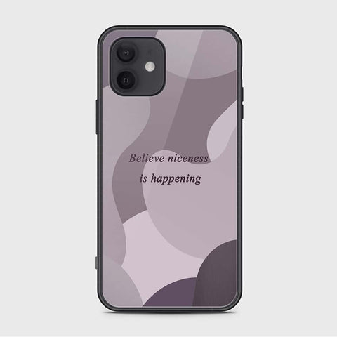 iPhone 12 Cover - Happy Series - HQ Ultra Shine Premium Infinity Glass Soft Silicon Borders Case