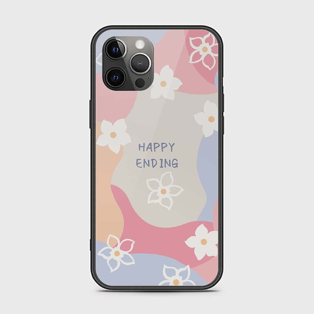 iPhone 12 Pro Cover - Happy Series - HQ Ultra Shine Premium Infinity Glass Soft Silicon Borders Case