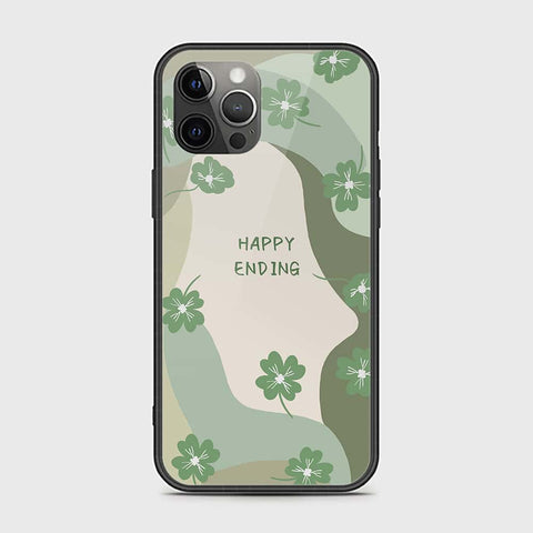 iPhone 12 Pro Max Cover - Happy Series - HQ Ultra Shine Premium Infinity Glass Soft Silicon Borders Case