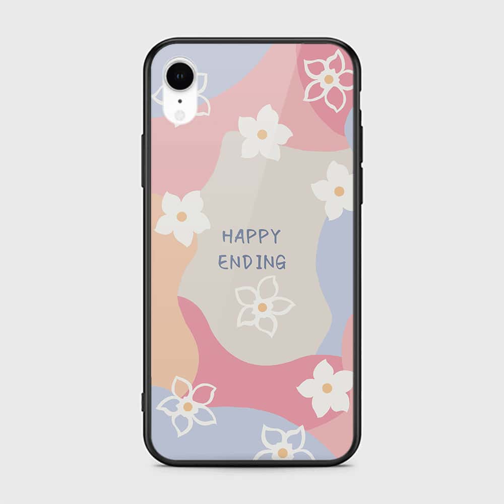 iPhone XR Cover - Happy Series - HQ Ultra Shine Premium Infinity Glass Soft Silicon Borders Case